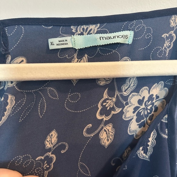 Maurices Asymmetrical Blue and Red Halter Sundress - Picture 3 of 4